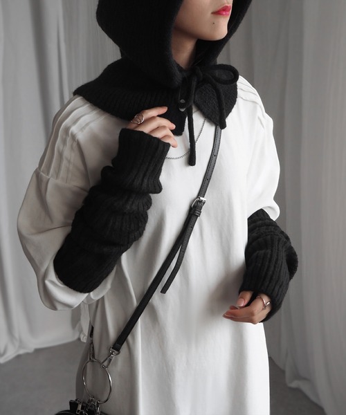 minia（ミニア）の「アーム/レッグウォーマー（アームカバー・レディース・アイボリー/チャコールグレー/ブラック/ベージュ・FREE）」の22枚目の写真