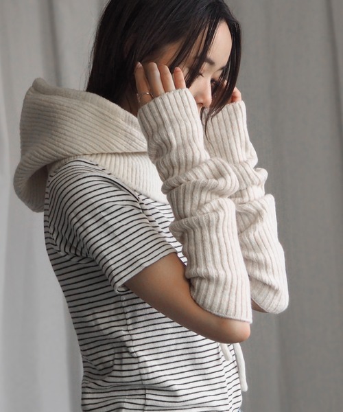 minia（ミニア）の「アーム/レッグウォーマー（アームカバー・レディース・アイボリー/チャコールグレー/ブラック/ベージュ・FREE）」の18枚目の写真