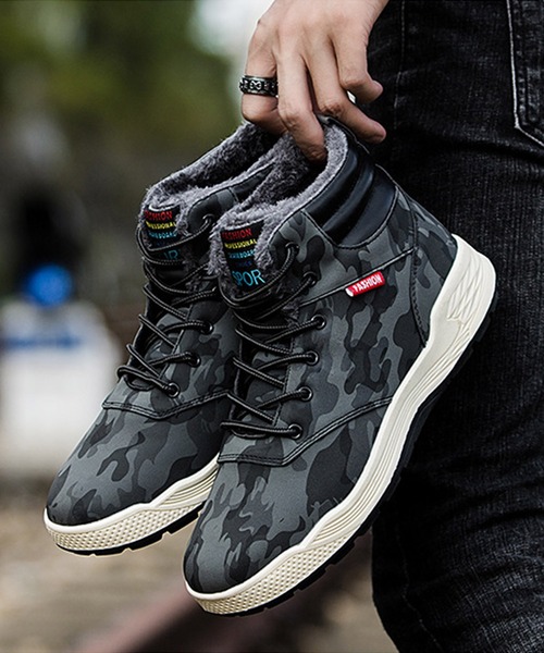 SVEC（シュベック）の「レースアップ スノーブーツ / ハイカットスニーカー（ブーツ・メンズ・ブラック/ブラウン/カモフラージュ/グレー・41/45/43/42/40/44/39）」の4枚目の写真