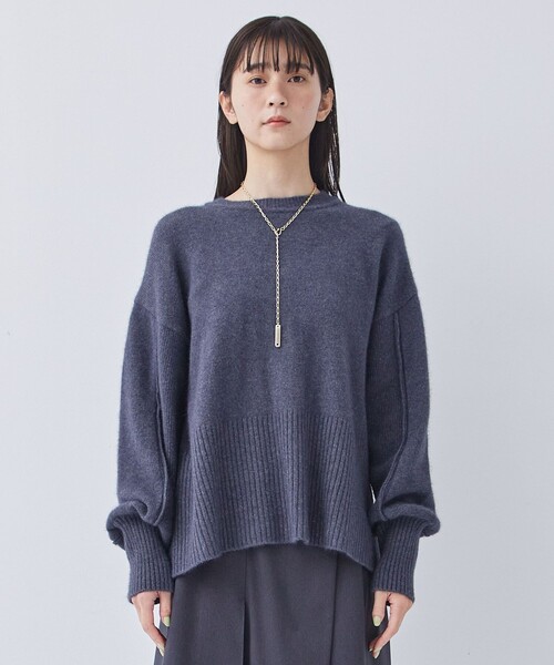 PUBLIC TOKYO（パブリックトウキョウ）の「FOXクルーネックニット（ニット/セーター・レディース・ホワイト/ブルー/ダークグレー・FREE）」の4枚目の写真