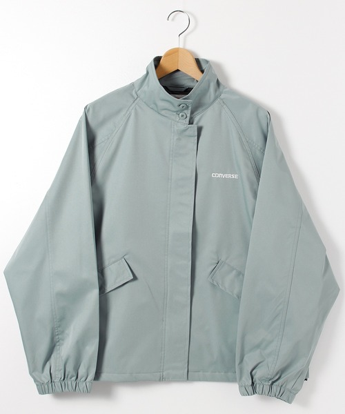 CONVERSE（コンバース）の「【CONVERSE/コンバース】撥水配色切替スタンドジャケット（ナイロンジャケット・レディース・サックスブルー系/ブラック/ホワイト系/カーキ系・L/M）」の4枚目の写真