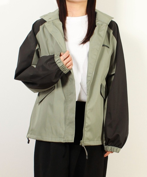 CONVERSE（コンバース）の「【CONVERSE/コンバース】撥水配色切替スタンドジャケット（ナイロンジャケット・レディース・サックスブルー系/ブラック/ホワイト系/カーキ系・L/M）」の19枚目の写真