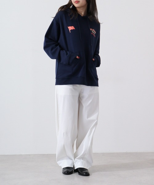 MODISH GAZE(モディシュガゼ)の「MODISH GAZE アラスカプリント裏毛プルパーカー(パーカー・メンズ・ブラック/ネイビー/オフホワイト・L/M)」の10枚目の写真