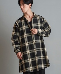 NO ID. | ms5512-ｽﾘｯﾄﾛﾝｸﾞBIGﾁｪｯｸSH シャツ(シャツ/ブラウス)