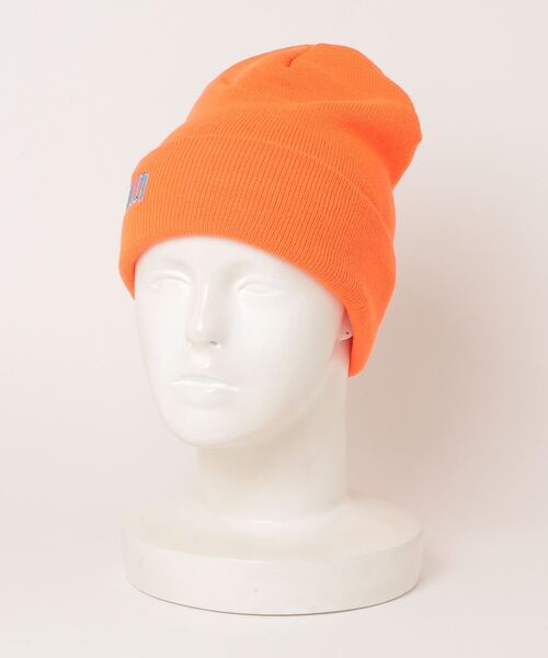 ACAPULCO GOLD(アカプルコゴールド)の「ACAPULCO GOLD / VARSITY LOGO BEANIE(ニットキャップ/ビーニー・メンズ・ブラック/イエロー/オレンジ・ONE SIZE)」の3枚目の写真