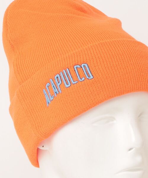 ACAPULCO GOLD(アカプルコゴールド)の「ACAPULCO GOLD / VARSITY LOGO BEANIE(ニットキャップ/ビーニー・メンズ・ブラック/イエロー/オレンジ・ONE SIZE)」の5枚目の写真