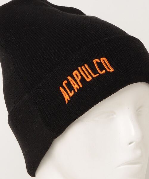 ACAPULCO GOLD(アカプルコゴールド)の「ACAPULCO GOLD / VARSITY LOGO BEANIE(ニットキャップ/ビーニー・メンズ・ブラック/イエロー/オレンジ・ONE SIZE)」の7枚目の写真