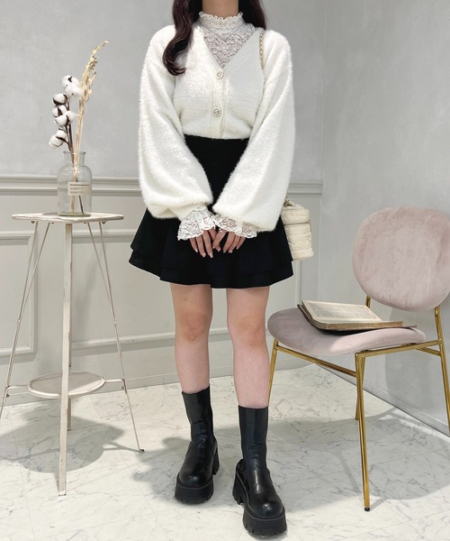 apres jour(アプレジュール)の「起毛レースインナー【ZOZOTOWN限定アイテム】(その他トップス・レディース・オフホワイト/ブラック・X-LARGE/フリー)」の9枚目の写真