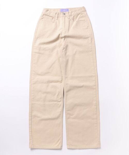 wee9s（ウィークス）の「semi wide straight denim / セミワイドストレートデニム（デニムパンツ・レディース・ブラック/ベージュ・M/S）」の4枚目の写真