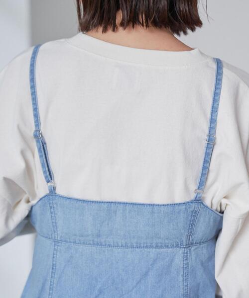 coen（コーエン）の「デニムキャミソール（シャツ/ブラウス・レディース・コバルトブルー/ライトブルー・M/L）」の3枚目の写真