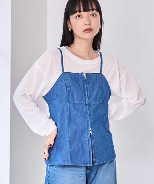 coen（コーエン）の「デニムキャミソール（シャツ/ブラウス・レディース・コバルトブルー/ライトブルー・M/L）」の15枚目の写真