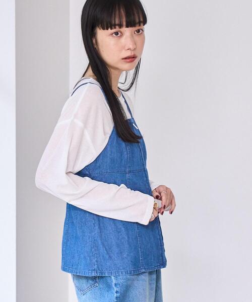 coen（コーエン）の「デニムキャミソール（シャツ/ブラウス・レディース・コバルトブルー/ライトブルー・M/L）」の14枚目の写真