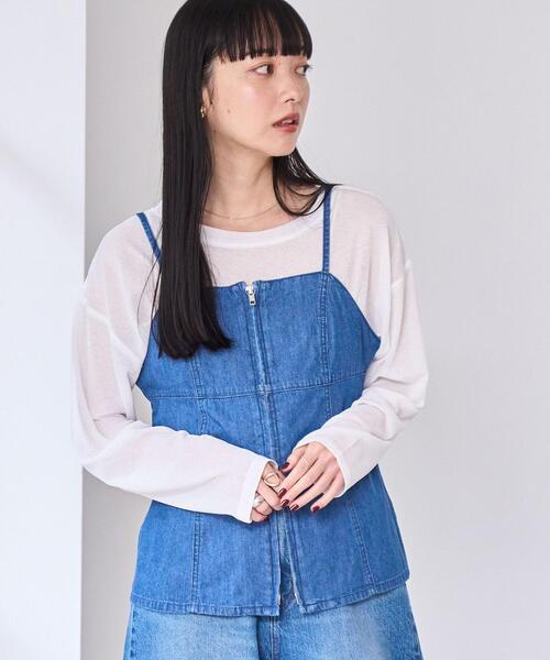 coen（コーエン）の「デニムキャミソール（シャツ/ブラウス・レディース・コバルトブルー/ライトブルー・M/L）」の13枚目の写真