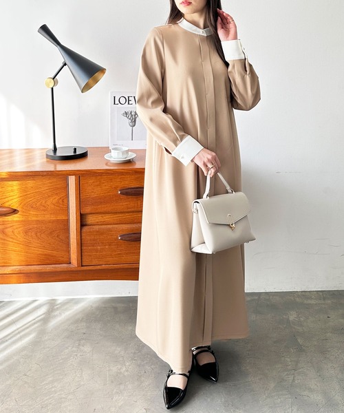 GeeRA(ジーラ)の「Aラインバイカラーワンピース(ワンピース・レディース・ネイビー/モカ・MEDIUM/LARGE/X-LARGE)」の10枚目の写真