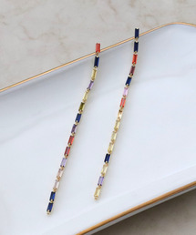 Three Four Time（スリーフォータイム）の「マルチストーンロングピアス（ピアス（両耳用））」