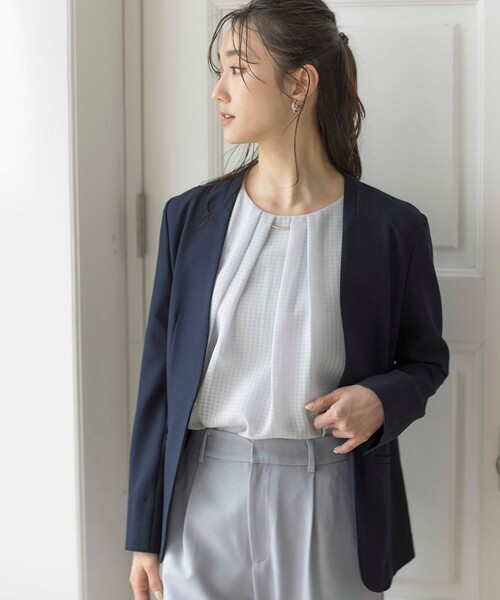 【セール】【UVカット / 接触冷感 / 吸水速乾】スマートビューティストレッチ ノーカラージャケット（ノーカラージャケット）｜any SiS（エニィスィス） dadidaworld.com