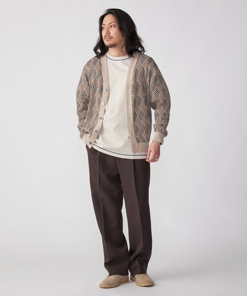 SHIPS(シップス)の「SHIPS: 〈手洗い可能〉ジオメトリック ジャカード カーディガン(カーディガン/ボレロ・メンズ・ブラック/スカイブルー/ベージュ・LARGE/MEDIUM/SMALL/X-LARGE)」の5枚目の写真