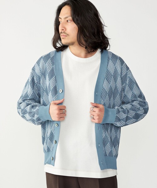 SHIPS(シップス)の「SHIPS: 〈手洗い可能〉ジオメトリック ジャカード カーディガン(カーディガン/ボレロ・メンズ・ブラック/スカイブルー/ベージュ・LARGE/MEDIUM/SMALL/X-LARGE)」の19枚目の写真