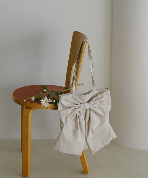 セール】Big ribbon totebag / ビッグ リボン トート バッグ
