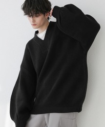 LILL | ルーズシルエットボリュームスリーブVネックニット(ニット/セーター)