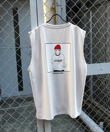 【RED CAP GIRL】とろみドレープ バックプリント ノースリーブ ポンチカットソー