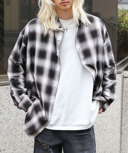 3.3 Field Trip （3.3フィールドトリップ）の「3.3 Field Trip／オンブレシャツ2（シャツ/ブラウス・メンズ・ブルー/グリーン/ブラック・FREE）」の2枚目の写真