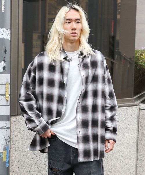 3.3 Field Trip （3.3フィールドトリップ）の「3.3 Field Trip／オンブレシャツ2（シャツ/ブラウス・メンズ・ブルー/グリーン/ブラック・FREE）」の21枚目の写真