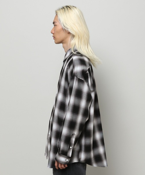 3.3 Field Trip （3.3フィールドトリップ）の「3.3 Field Trip／オンブレシャツ2（シャツ/ブラウス・メンズ・ブルー/グリーン/ブラック・FREE）」の10枚目の写真