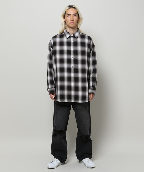 3.3 Field Trip （3.3フィールドトリップ）の「3.3 Field Trip／オンブレシャツ2（シャツ/ブラウス・メンズ・ブルー/グリーン/ブラック・FREE）」の17枚目の写真