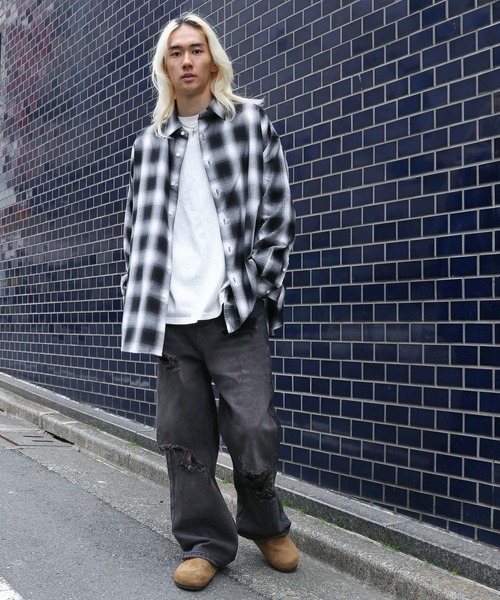 3.3 Field Trip （3.3フィールドトリップ）の「3.3 Field Trip／オンブレシャツ2（シャツ/ブラウス・メンズ・ブルー/グリーン/ブラック・FREE）」の19枚目の写真