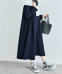 「mochiz」全方向 ストレッチ 4way レース カフス フレア ワンピース