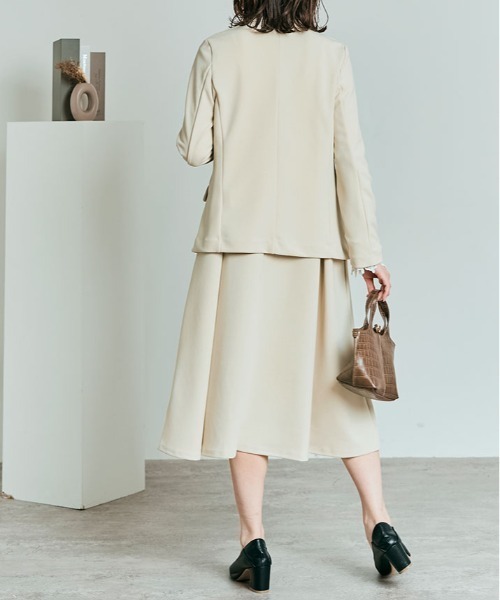 kirakiraShop(キラキラショップ)の「「mochiz」全方向 ストレッチ 4way レース カフス フレア ワンピース(ワンピース・レディース・ネイビー/ライトベージュ/ブラック/チャコール・M/L)」の18枚目の写真