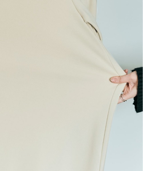 kirakiraShop(キラキラショップ)の「「mochiz」全方向 ストレッチ 4way レース カフス フレア ワンピース(ワンピース・レディース・ネイビー/ライトベージュ/ブラック/チャコール・M/L)」の5枚目の写真