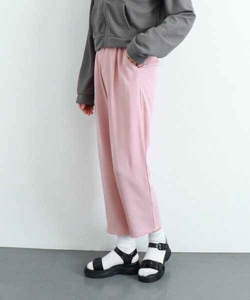 Miniministore(ミニミニストア)の「セミワイドパンツ カラーパンツ 9分丈(スラックス・レディース・ブルー/ブラック/ピンク/ホワイト/ダークグレー/フューシャピンク・L/XL/M)」の5枚目の写真