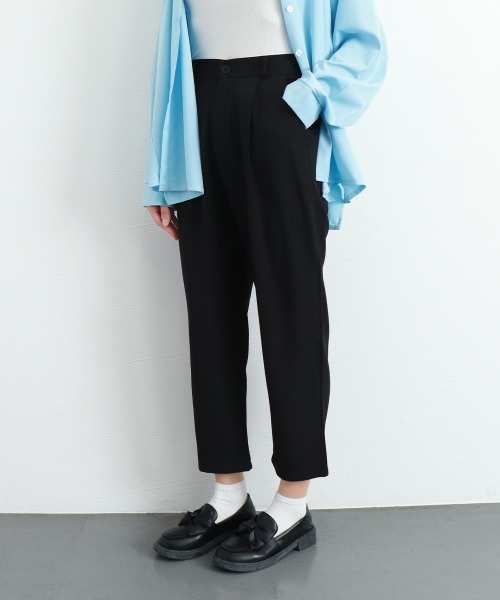 Miniministore(ミニミニストア)の「セミワイドパンツ カラーパンツ 9分丈(スラックス・レディース・ブルー/ブラック/ピンク/ホワイト/ダークグレー/フューシャピンク・L/XL/M)」の7枚目の写真