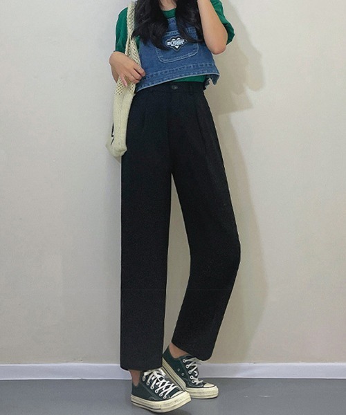 Miniministore(ミニミニストア)の「セミワイドパンツ カラーパンツ 9分丈(スラックス・レディース・ブルー/ブラック/ピンク/ホワイト/ダークグレー/フューシャピンク・L/XL/M)」の9枚目の写真