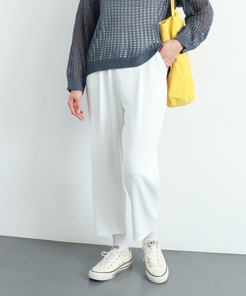 Miniministore(ミニミニストア)の「セミワイドパンツ カラーパンツ 9分丈(スラックス・レディース・ブルー/ブラック/ピンク/ホワイト/ダークグレー/フューシャピンク・L/XL/M)」の11枚目の写真