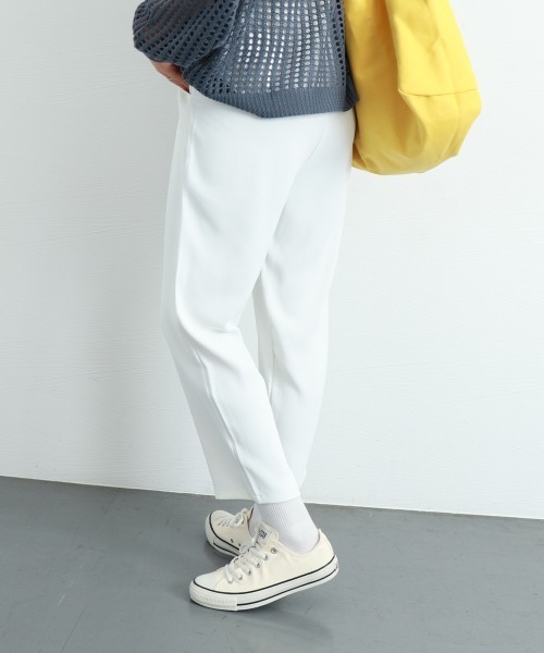 Miniministore(ミニミニストア)の「セミワイドパンツ カラーパンツ 9分丈(スラックス・レディース・ブルー/ブラック/ピンク/ホワイト/ダークグレー/フューシャピンク・L/XL/M)」の14枚目の写真