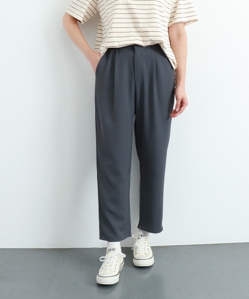 Miniministore(ミニミニストア)の「セミワイドパンツ カラーパンツ 9分丈(スラックス・レディース・ブルー/ブラック/ピンク/ホワイト/ダークグレー/フューシャピンク・L/XL/M)」の17枚目の写真