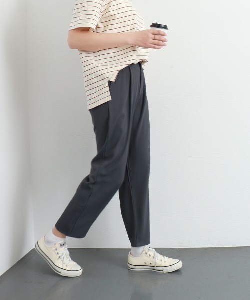 Miniministore(ミニミニストア)の「セミワイドパンツ カラーパンツ 9分丈(スラックス・レディース・ブルー/ブラック/ピンク/ホワイト/ダークグレー/フューシャピンク・L/XL/M)」の19枚目の写真