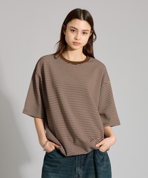 CREW NECK DRAW CORD BORDER TEE / クルーネックドローコードボーダーT