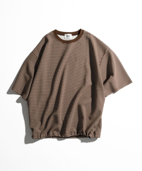 CREW NECK DRAW CORD BORDER TEE / クルーネックドローコード
