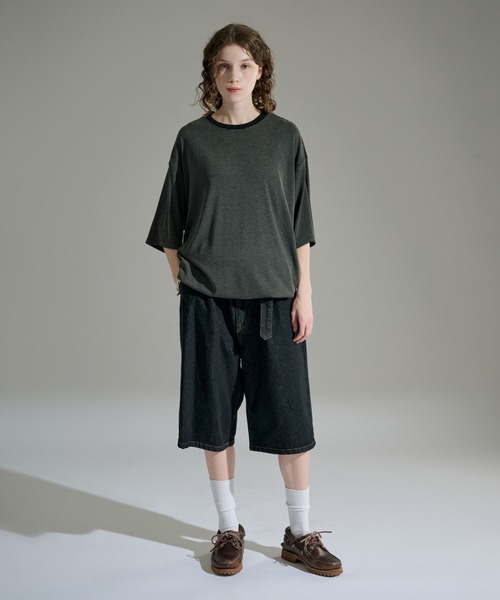 WETTEMPT(ウィテンプト)の「CREW NECK DRAW CORD BORDER TEE / クルーネックドローコードボーダーT(Tシャツ/カットソー・メンズ・グレイッシュブルー/オフホワイト/ネイビー/グリーン/ブラック/ブラック系その他/ブラウン/ネイビー系/ホワイト/グレー/ブラック系その他2・SMALL/LARGE/MEDIUM)」の21枚目の写真