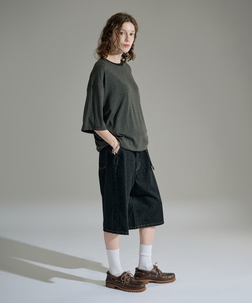 WETTEMPT(ウィテンプト)の「CREW NECK DRAW CORD BORDER TEE / クルーネックドローコードボーダーT(Tシャツ/カットソー・メンズ・グレイッシュブルー/オフホワイト/ネイビー/グリーン/ブラック/ブラック系その他/ブラウン/ネイビー系/ホワイト/グレー/ブラック系その他2・SMALL/LARGE/MEDIUM)」の17枚目の写真