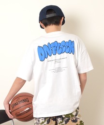 【STREET】バックグラフィック発泡プリントビッグ半袖Tシャツ
