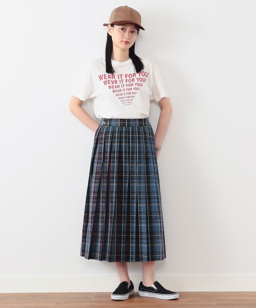 BEAMSBOY ビームスボーイ　日本製　ウール　プリーツチェック巻きスカート BEAMS チェックスカート プリーツ巻きスカート ビームスボーイ