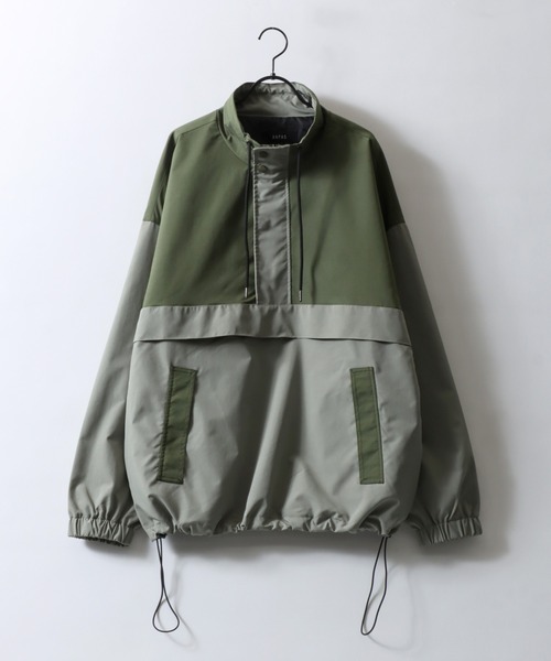 SITRY(シトリー)の「Stand Anorak Jacket/アノラックジャケット トラックジャケット ハーフジップ スタンドネック プルオーバー(ブルゾン・メンズ・グレー系その他/グリーン系その他/ブラック・L/LL/M)」の15枚目の写真