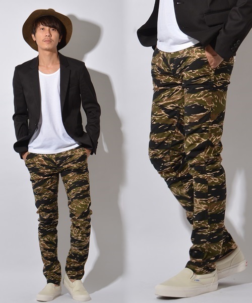 SHIPS JET BLUE(シップスジェットブルー)の「SHIPS JET BLUE(シップス ジェットブルー): NEWテーパードチノパンツ【迷彩】(その他パンツ・メンズ・ダークグリーン/ライトオリーブ・SMALL/LARGE/MEDIUM)」の2枚目の写真