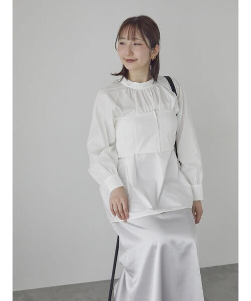 Te chichi TERRASSE(テチチテラス)の「ビスチェセットスタンドネックブラウス(シャツ/ブラウス・レディース・ホワイト/オフホワイト/ネイビー・F)」の7枚目の写真