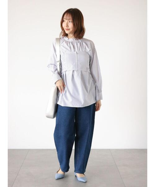 Te chichi TERRASSE(テチチテラス)の「ビスチェセットスタンドネックブラウス(シャツ/ブラウス・レディース・ホワイト/オフホワイト/ネイビー・F)」の11枚目の写真